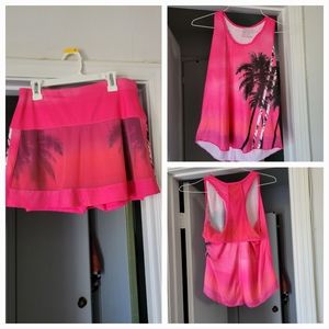 Lucky In Love tennis skort and tank top size S